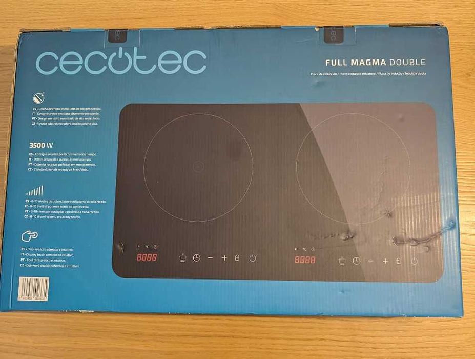 Placa Indução Portátil 2 Fogos Cecotec – Campismo e Uso Portátil e V2L