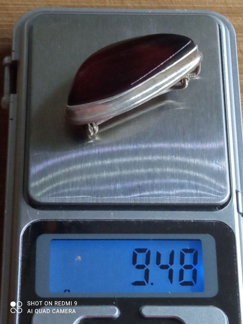 2w1 Broszko wisior bursztyn srebro 9,48 g