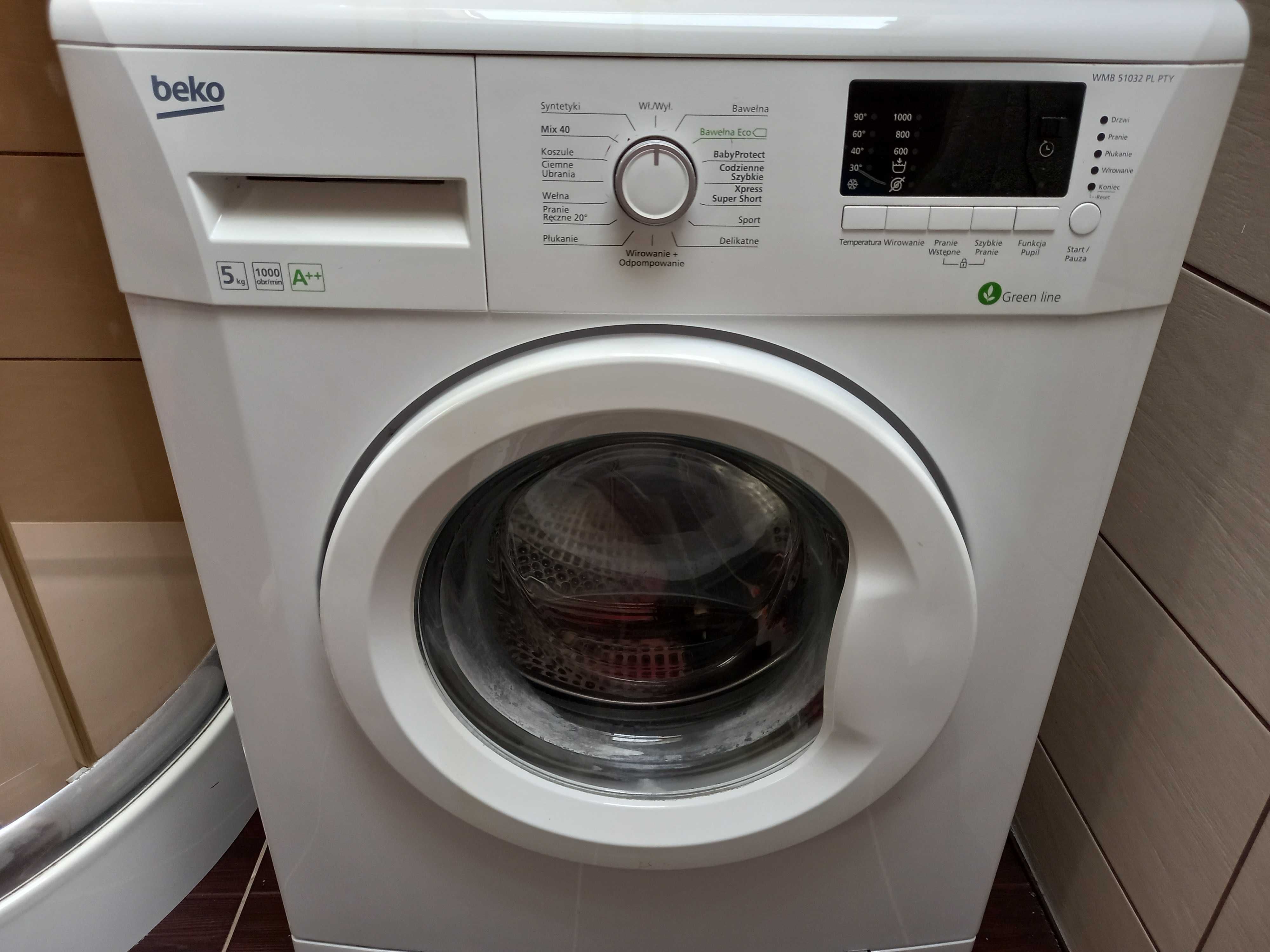 Automatyczna pralka Beko sprawna klasa ene A++ WMB51032 PL PTY