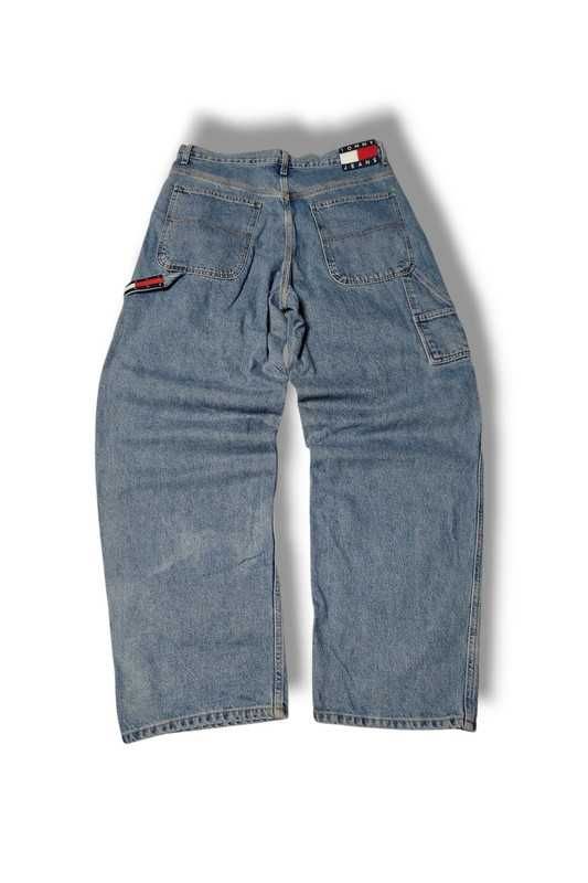 Og Tommy Hilfiger Swag Hip Hop Rap Skate Denim Pants 90s Y2K Spodnie
