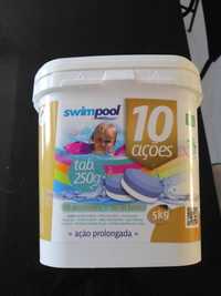10 ações swimpool piscina cloro / floculante