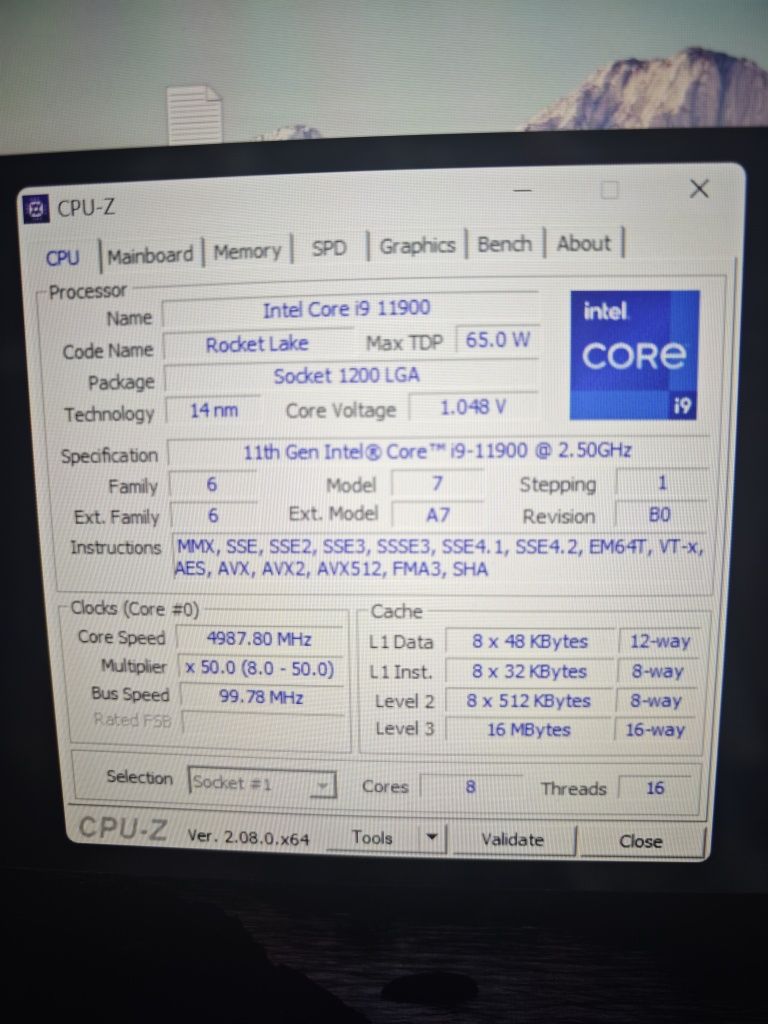 Intel Core I9-11900