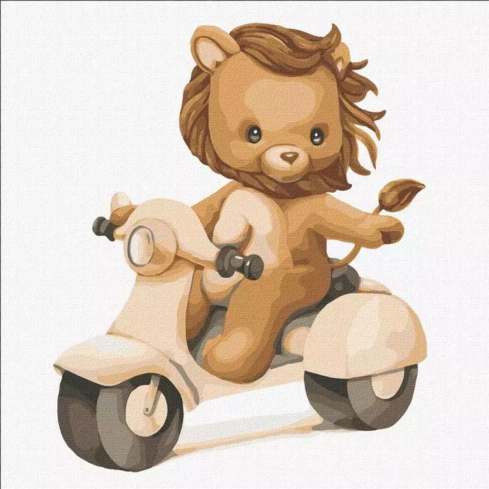 Malowanie po numerach - Motocyklista 30x30cm. Ideyka