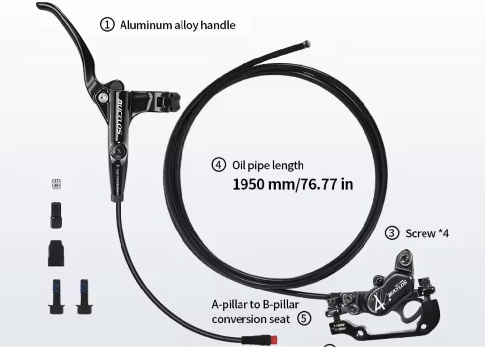 Hamulce tarczowe hydrauliczne 4-tłoczkowe z czujnikami (2pin) komplet.