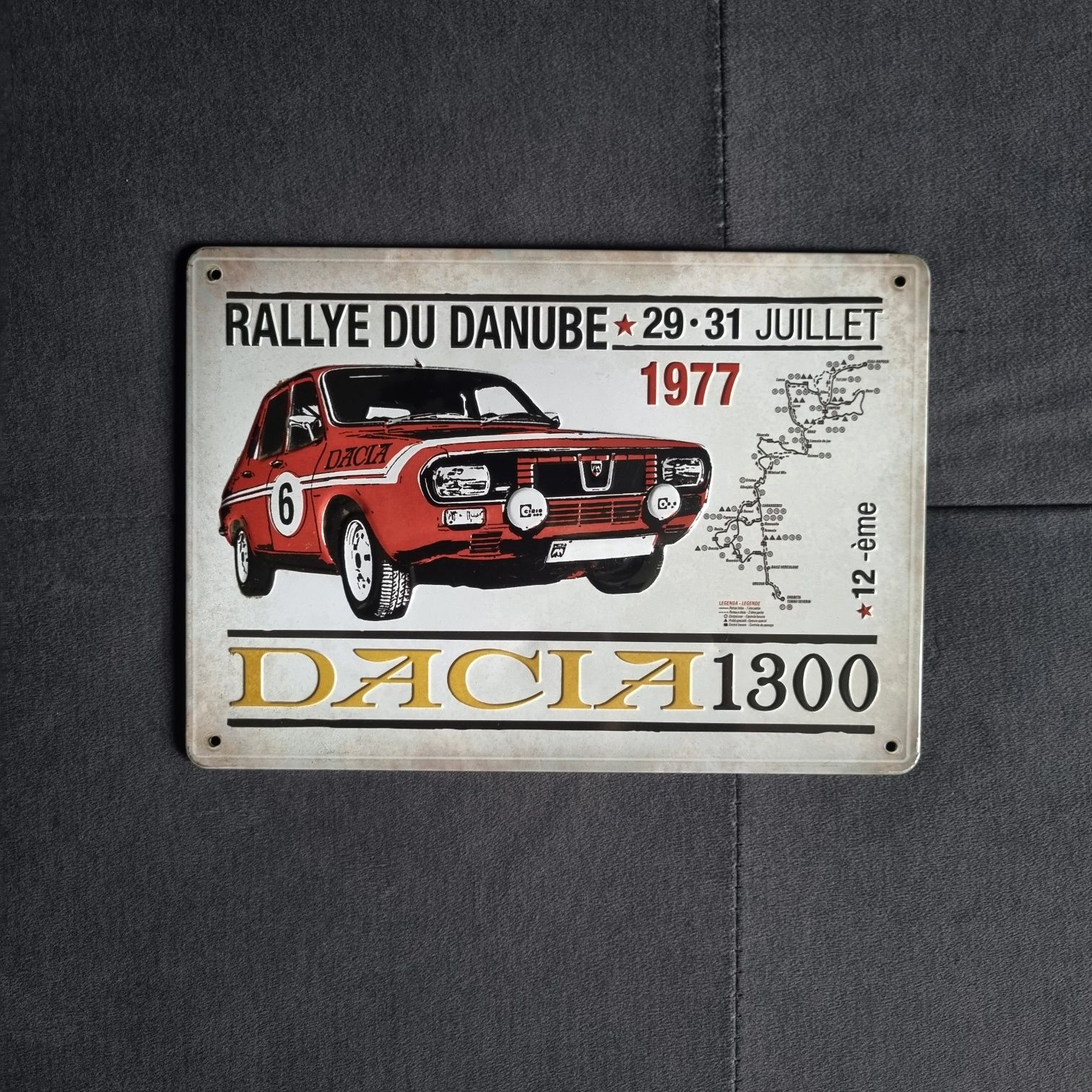 Tabliczka kolekcjonerska Dacia 1300 metalowa duża