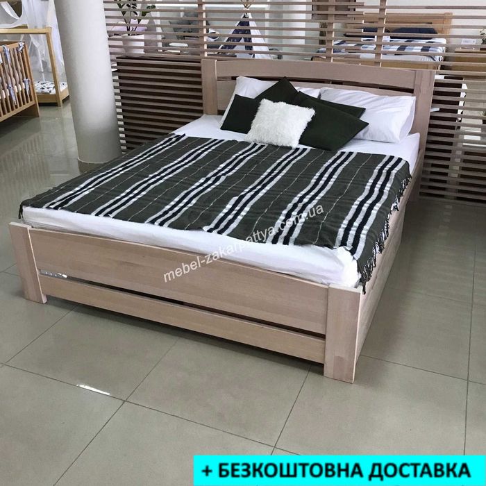 Кровать двуспальная бук. Купити ліжко деревяне . Доставка до будинку
