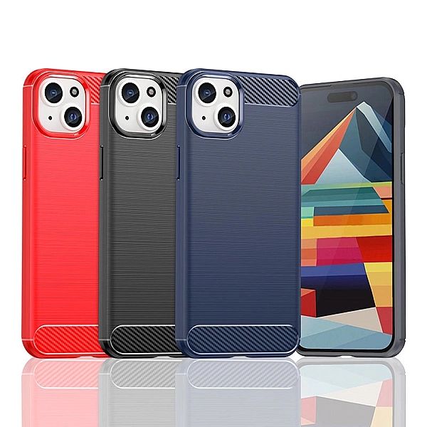 Etui Carbon Case do iPhone 15 Plus elastyczny niebieski