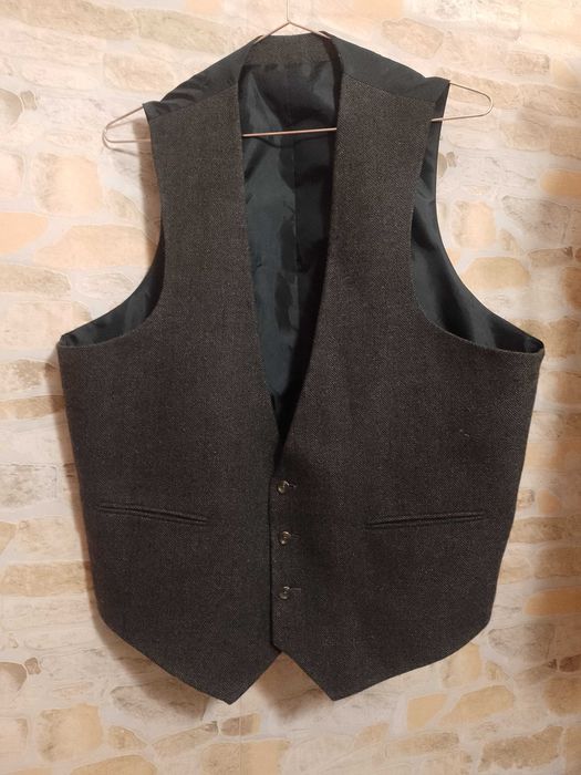 (2XL) ASOS/ Wełniana kamizelka garniturowa z Londynu