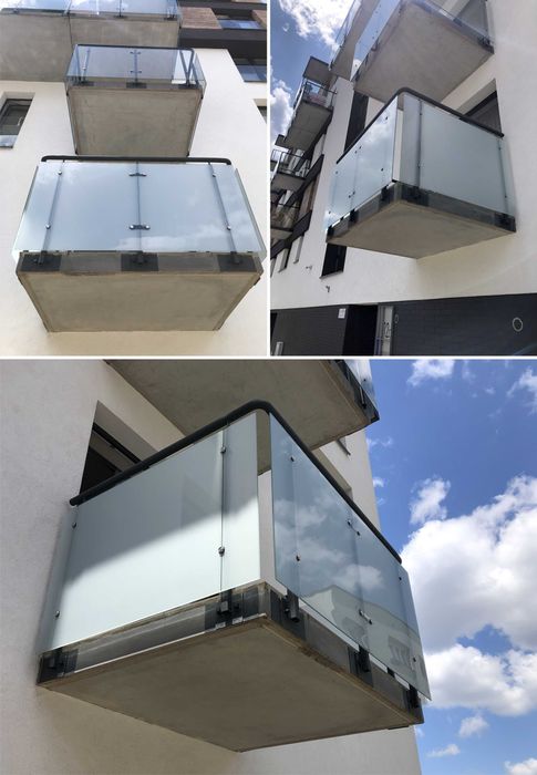 Oklejanie balkonów, szyb, witryn, reklama, folia mrożona, mleczna