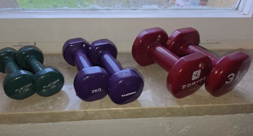 Kettler decathlon domyos corenght hantle 3 pary ławka  do cwiczeń