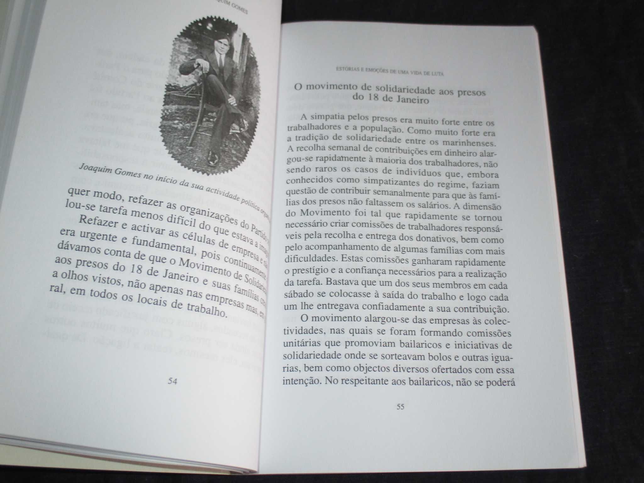 Livro Estórias e emoções de uma vida de luta Joaquim Gomes Autografado