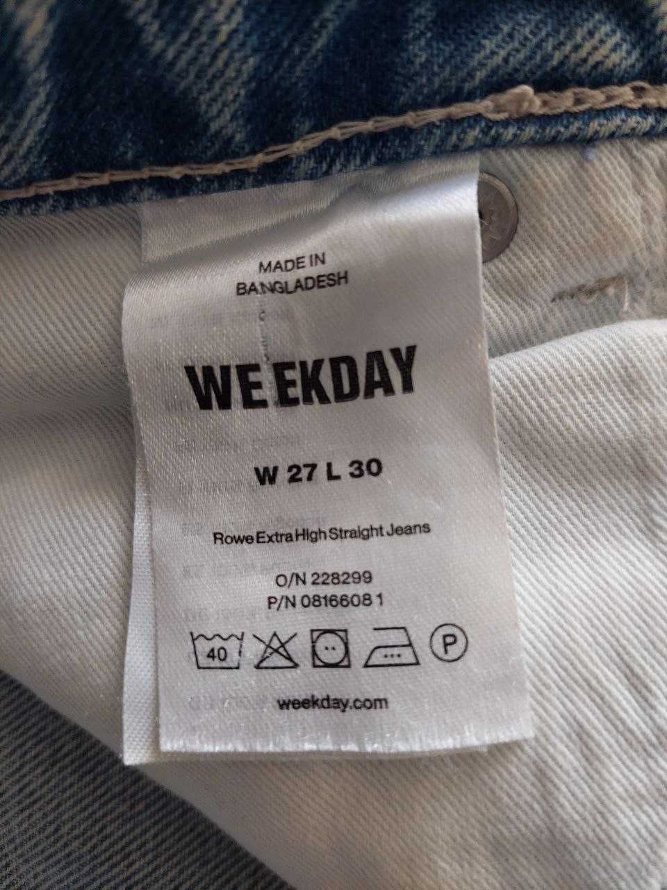 Женские джинсы Rowe Extra High Straight Jeans Weekday