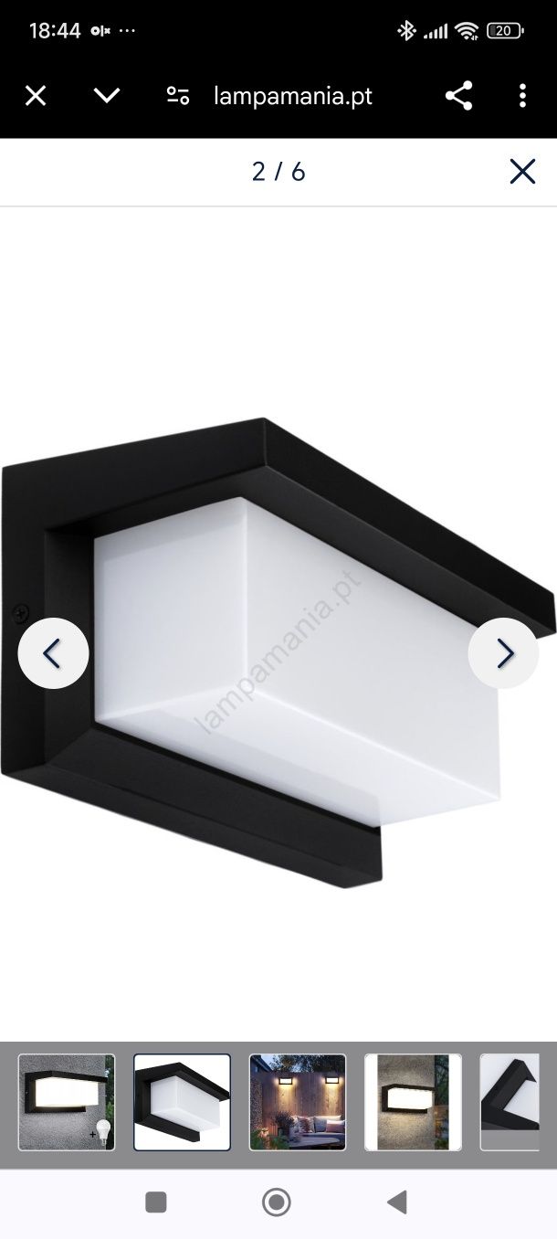 Luz de wall de exterior a prova de água em metal
