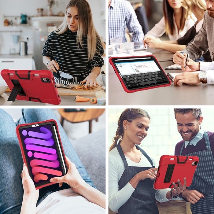 Etui do iPad Mini 6 8.3" z Podstawką i Miejscem na Rysik Czerwone