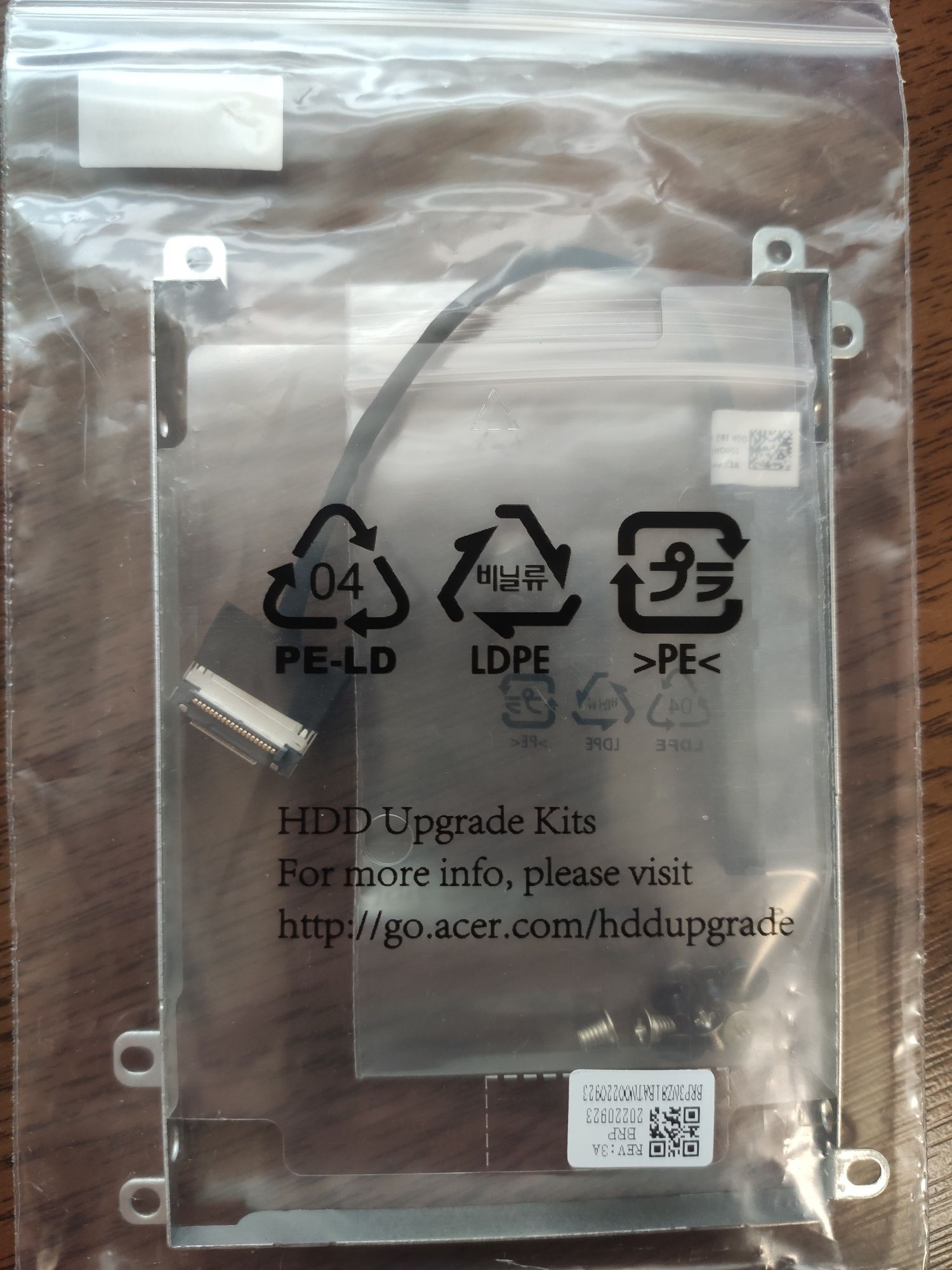 HDD upgrade kit. Adapter do podłączenia dysku do laptopa Acer