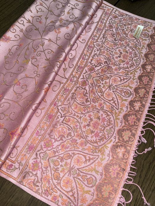 Jasnorozowy kaszmirowy szal 70% Kaszmir 30% Jedwab