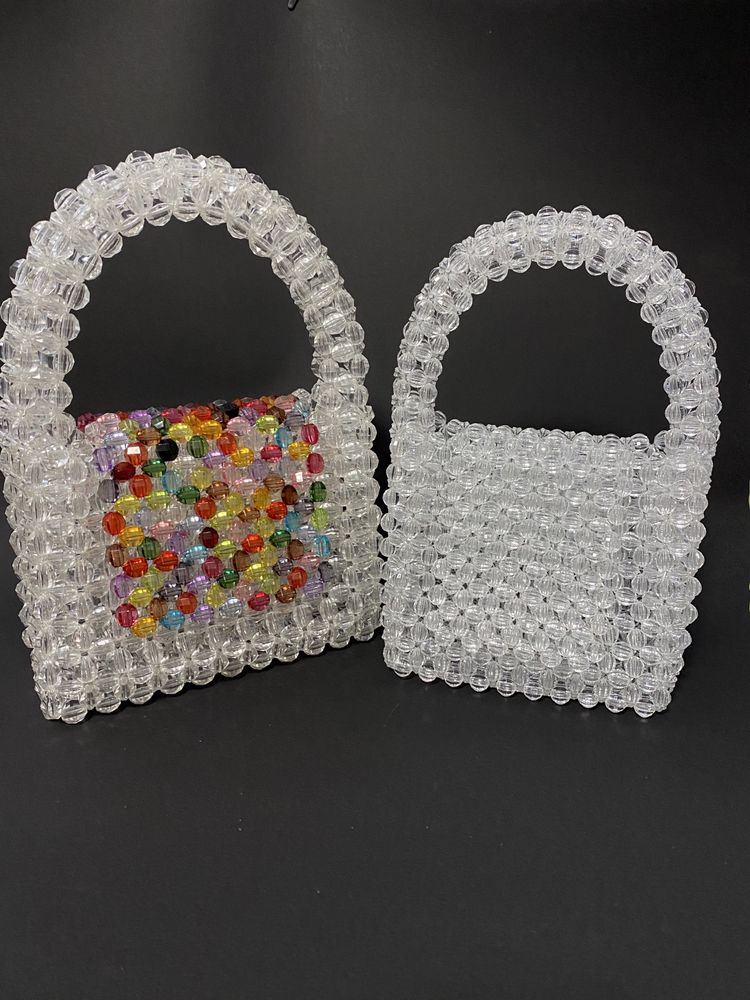 Torebka z koralików keyształków handmade