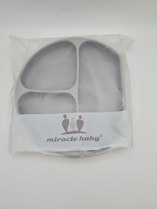 Silikonowy talerzyk dla dzieci Miracle Baby 3 przegródki