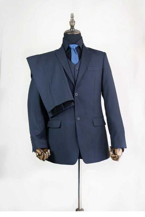 Garnitur męski 3 częściowy marynarka spodnie kamizelka grafitowy