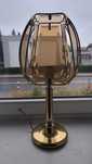 Art deco Duża złota lampa ciężka szklany abażur 50cm vintage