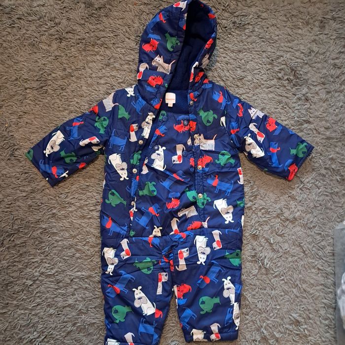 Kombinezon zimowy cienszy pieski kotki 9-12m