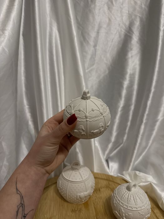 Новорічні гіпсові кашпо / кашпо для свічок / новорічна куля, ялинка