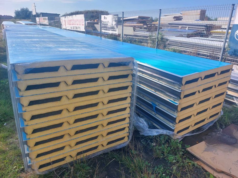 Płyta warstwowa dachowa 80mm RAL 9006/9010 16m I gatunek NOWA