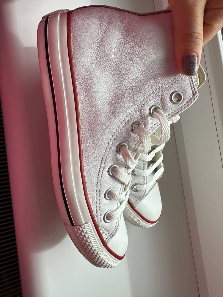 Кеди шкіряні converse білі, 37,5 унісекс оригінал