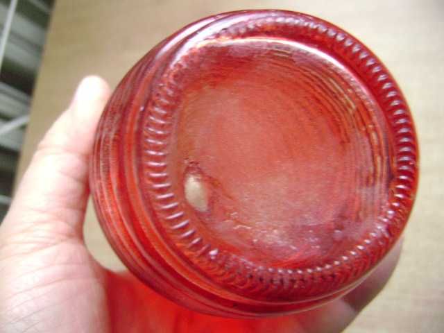 Starocie z PRL - Szkło kolorowe = Wazon pomalowany 26 cm wysokości