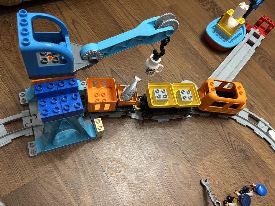 Lego duplo 10875 pociąg towarowy tory kolejka lokomotywa