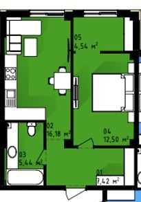 1-ком в доме с АГВ, рассрочка на 45 месяцев, комиссия о%