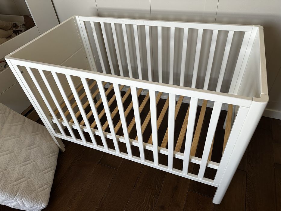 Super Łóżeczko niemowlęce dziecięce Woodies Smooth Cot 120x60 +materac