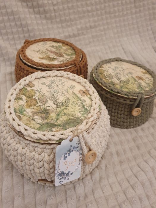 Zestaw kuferków natura handmade