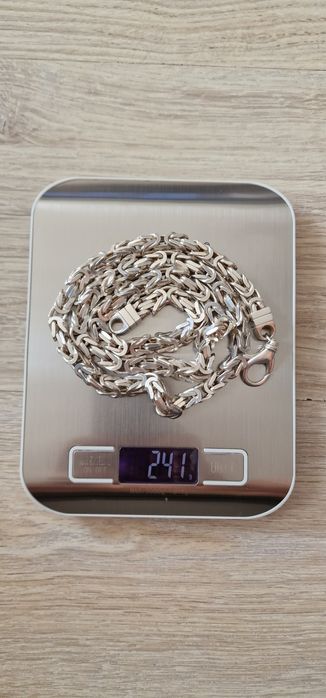 Łańcuszek Srebrny Splot Królewski Pr.925