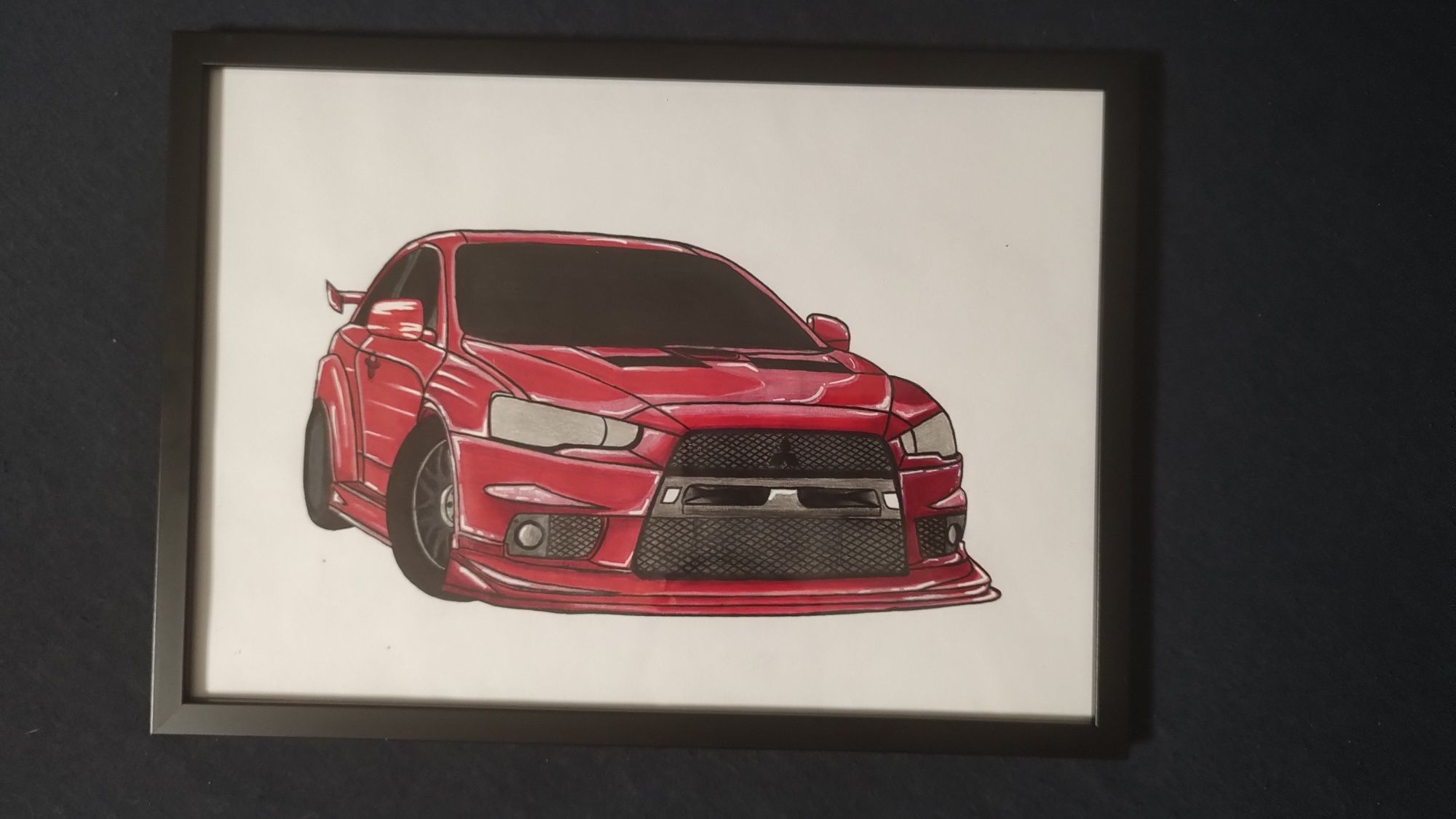 Ręcznie rysowany rysunek Lancer Evo