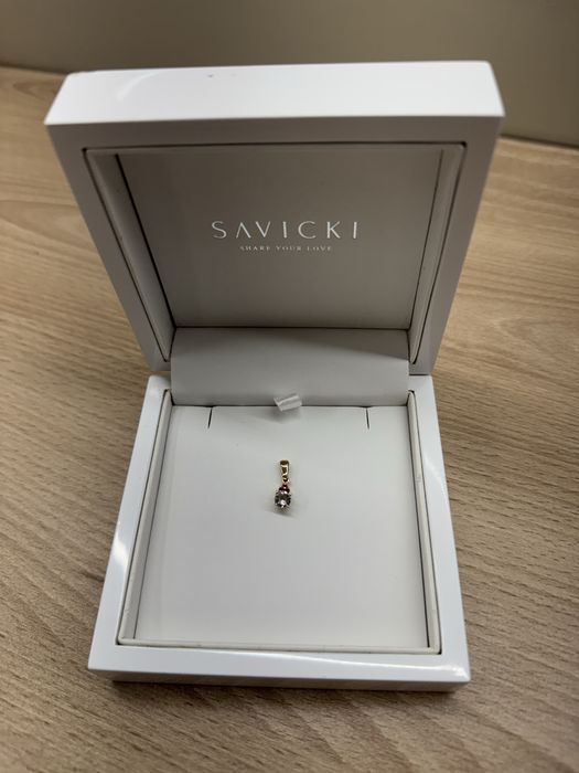 Savicki złota zawieszka Fairytale szafir i rubiny