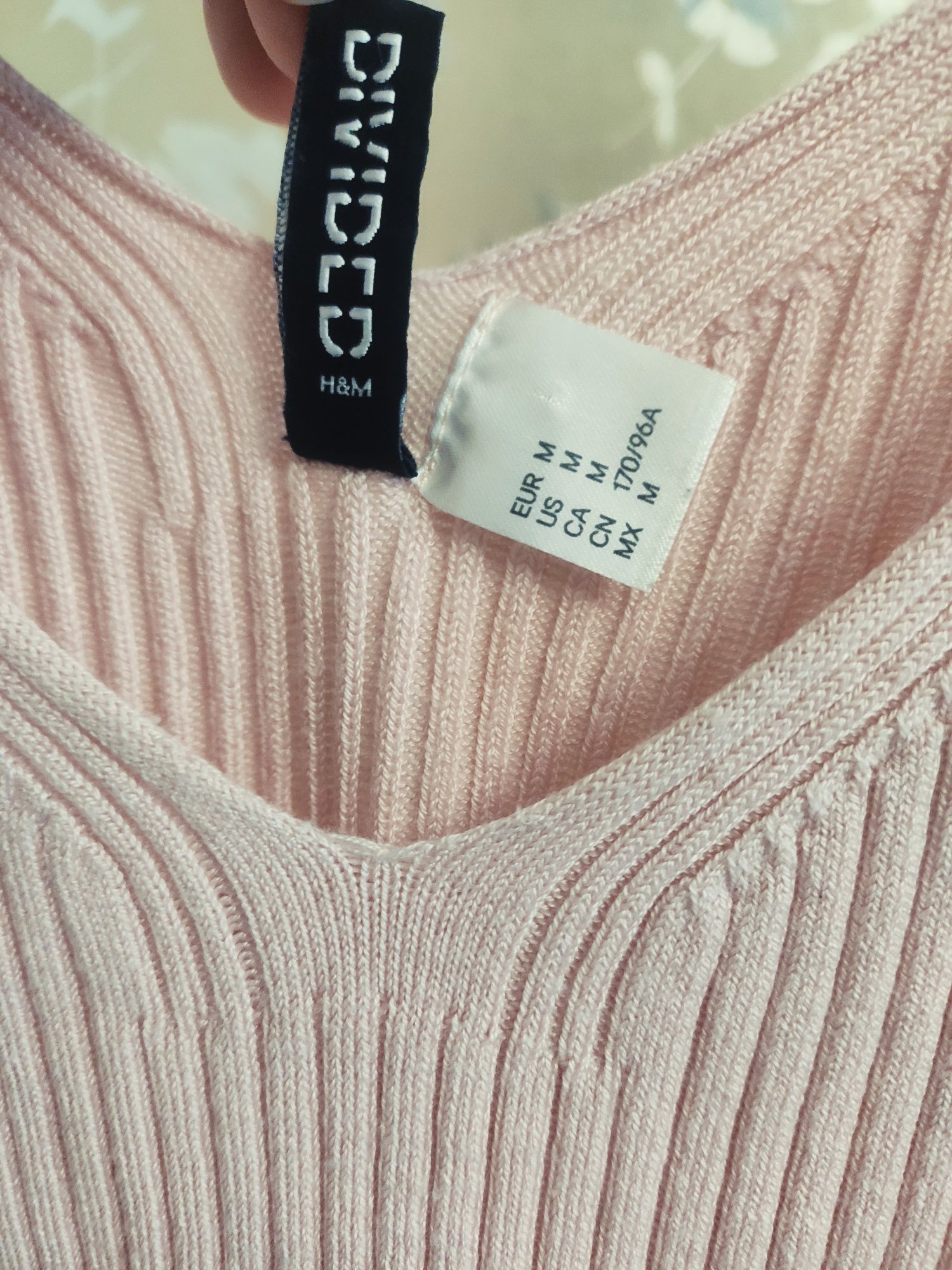 Dzianinowy top prążkowany na ramiączkach H&M