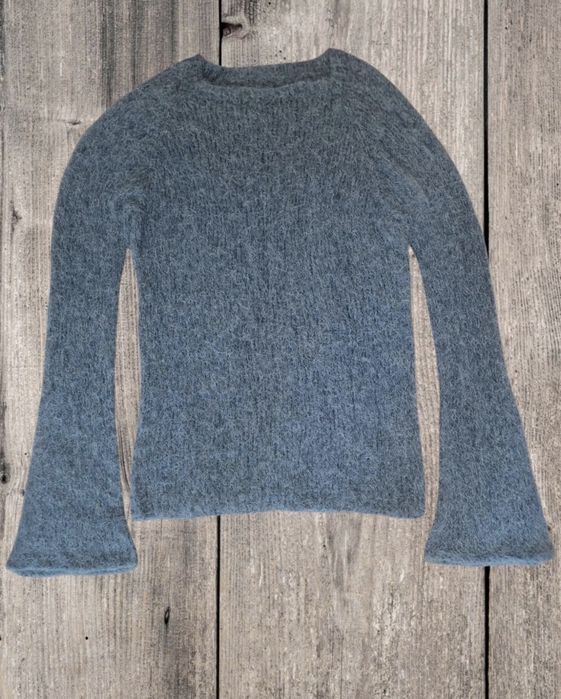Sweterek handmade z alpaki i jedwabiu