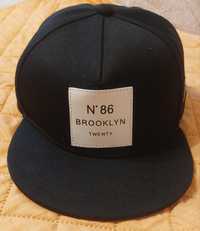 Czarna czapka bejsbolówka z prostym daszkiem Brooklyn