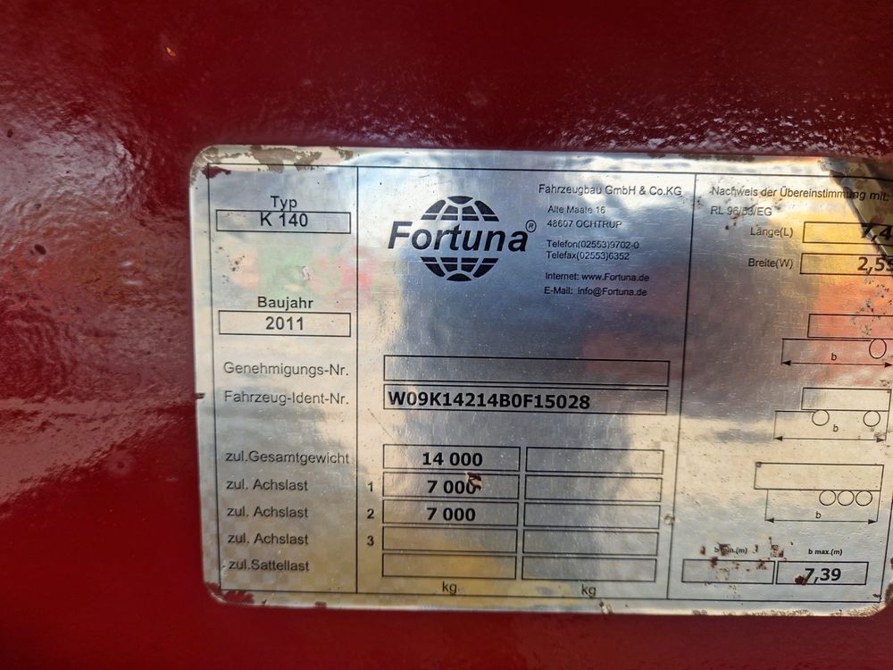 Przyczepa Fortuna K140, 14 ton, oryginał, idealna