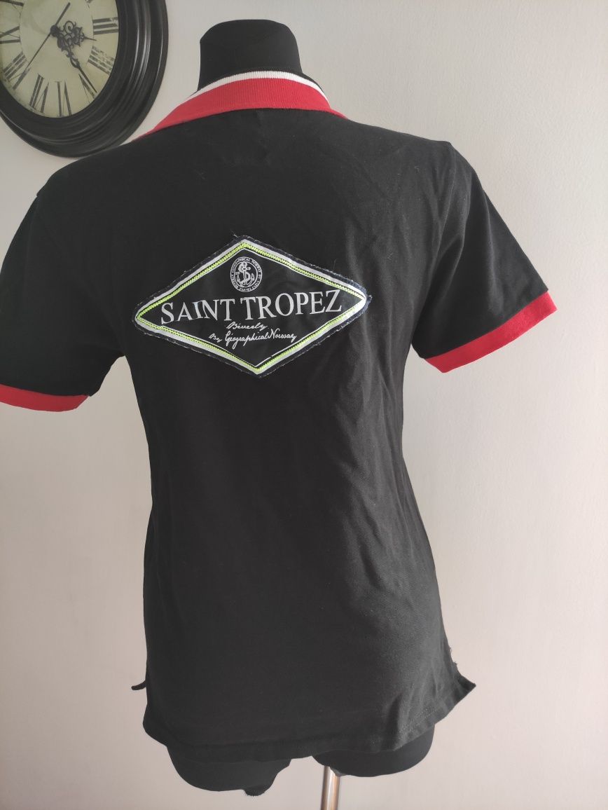 Koszulka męska Saint Tropez polówka czarna polo T-shirt czarny S 44 46