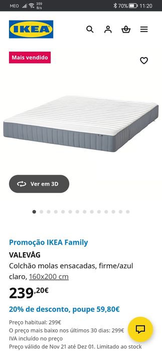 Colchão ikea 160x200