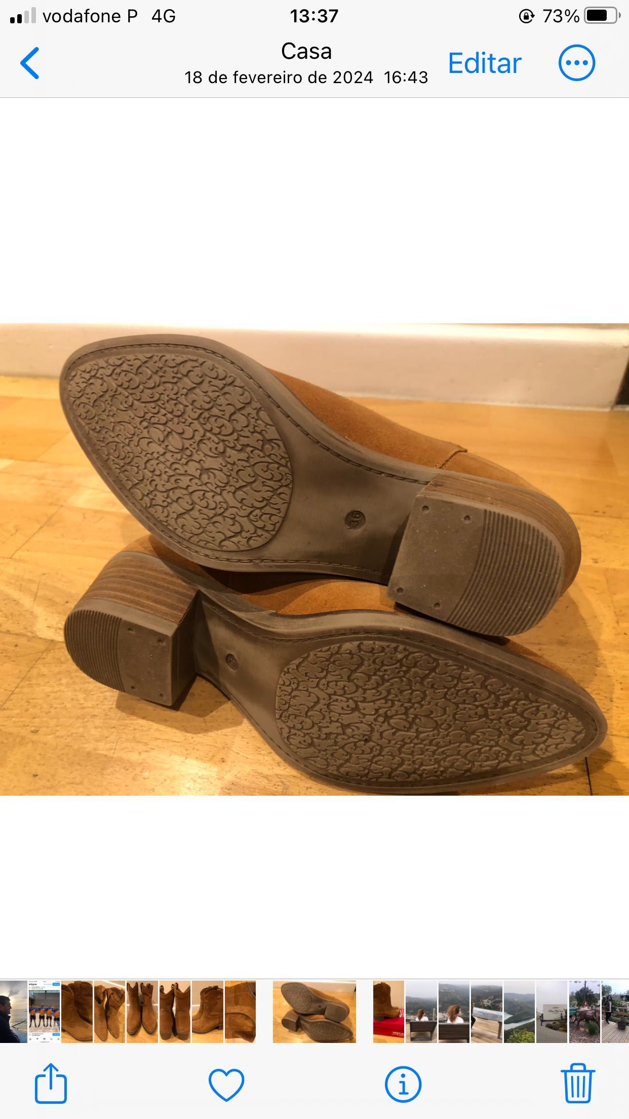 Botas de camurça, cor camel da marca Tapadas