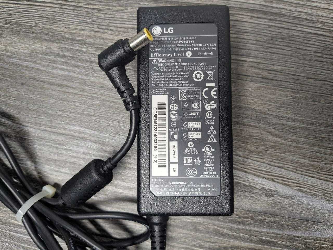 Блок живлення 65W для монітора LG та телевізора LG PA-1650-68 19V LG