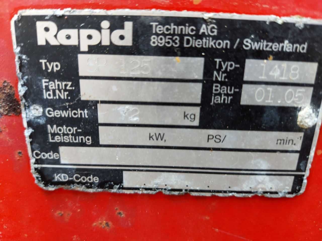 Pług odśnieżny Rapid SP 125,produkcji szwajcarskiej