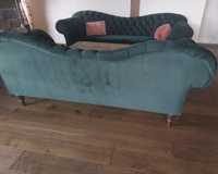 kanapa sofa pikowana chesterfield , butelkowa zieleń