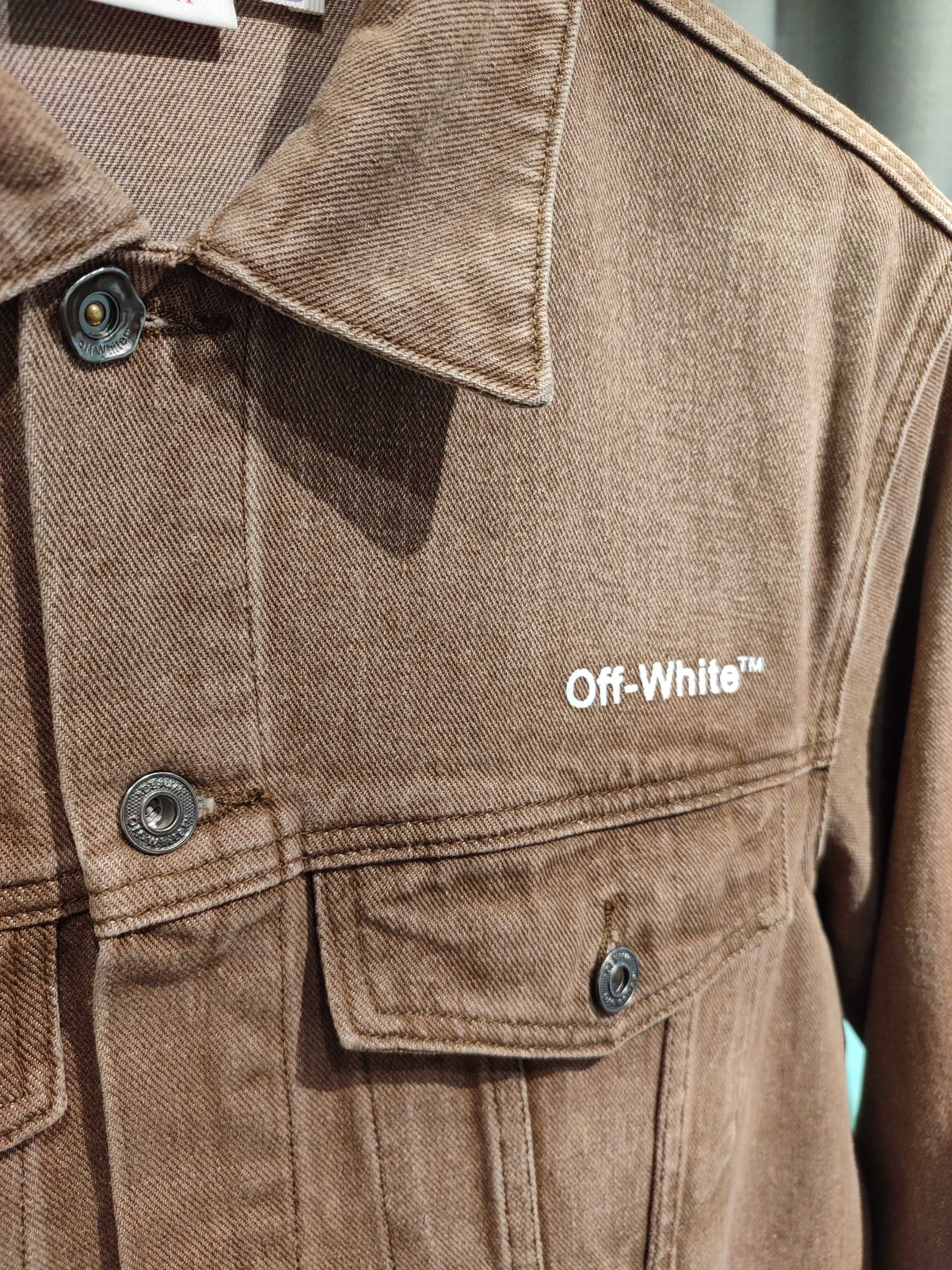 Джинсова куртка OFF-WHITE Diag-Stripe Denim Jacket Brown