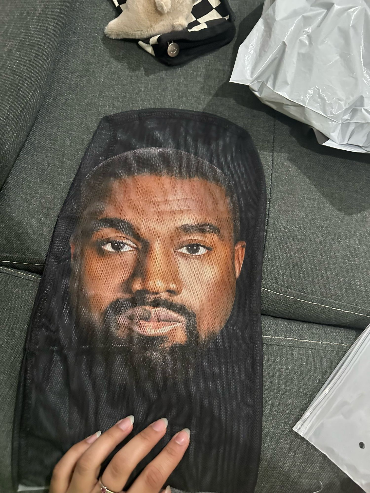 Балаклава 3d маска на голову Канье Уэст рэпер Kanye West розыгрыш