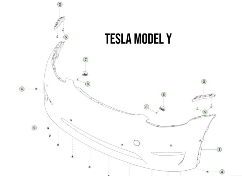 Кріплення передньої частини Tesla Model 3/Y крепления Tesla Model 3/Y
