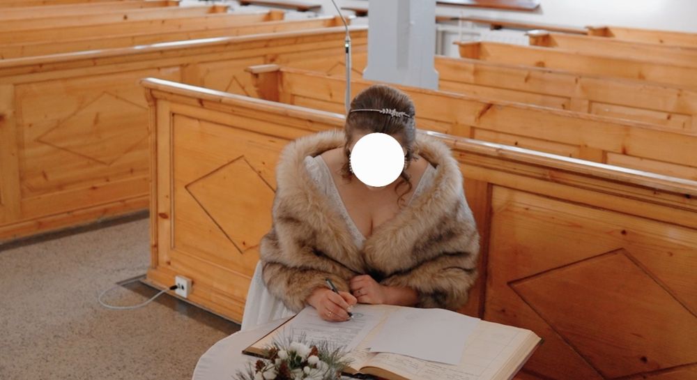 Futerko ślubne etola futro rozmiar L